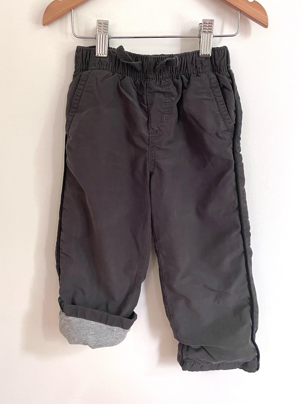 $6 💥Lined Thick Dark Grey Joggers Sweatpants, Super Soft, Side Stripes, Pockets